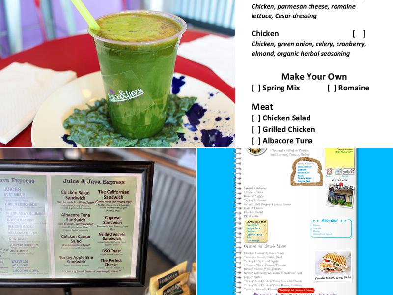 Juice and Java Express Menu