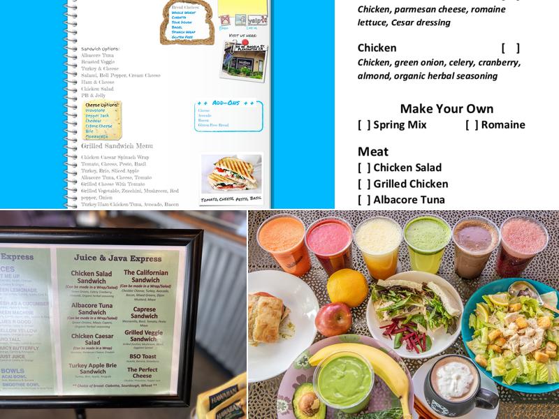 Juice and Java Express Menu