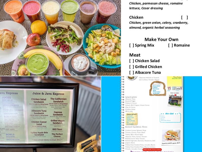 Juice and Java Express Menu