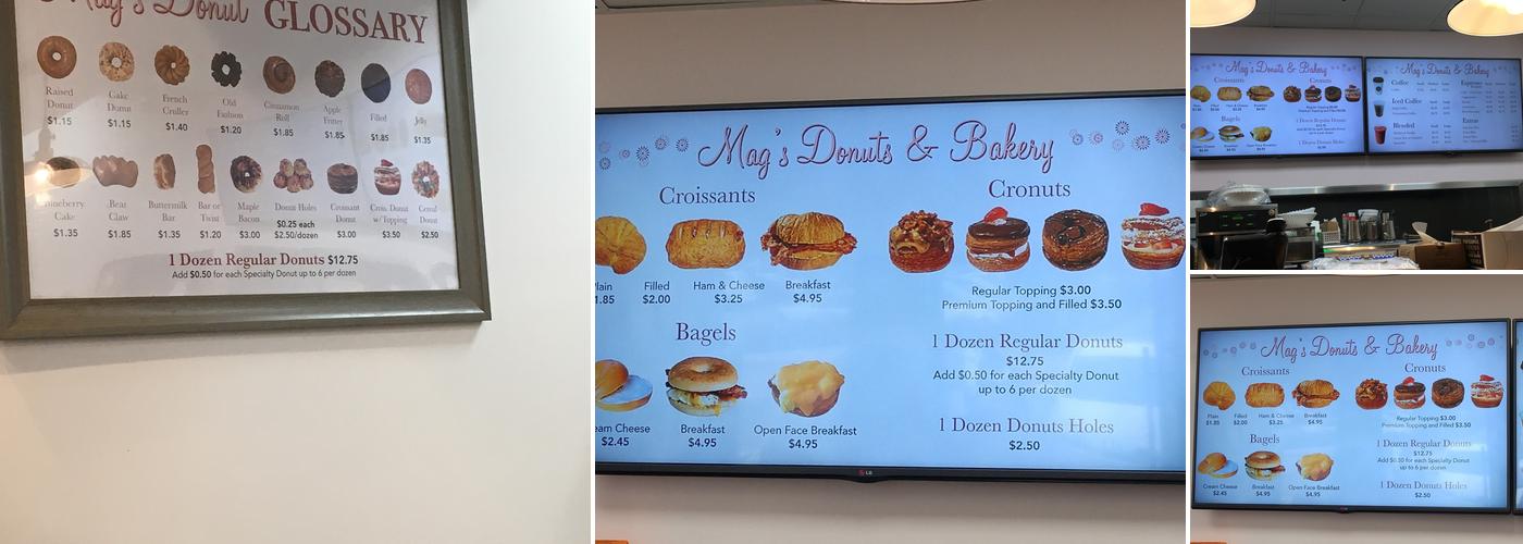 Mag's Donuts Menu