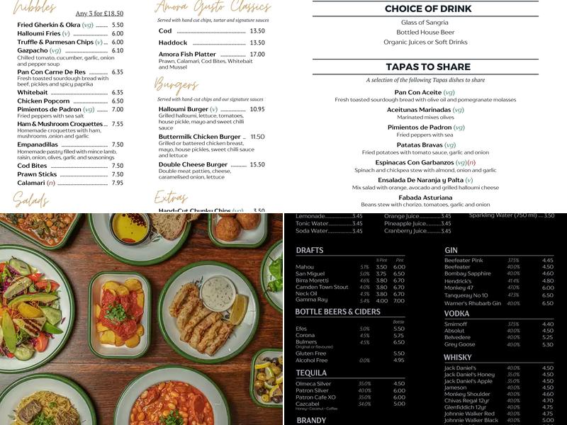 Amora Gusto Tapas & Bar Menu