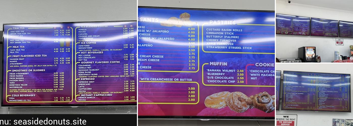 Seaside Donuts Bakery Menu