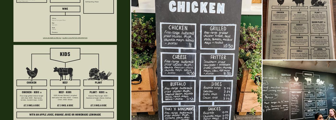 Honest Burgers Waterloo Menu