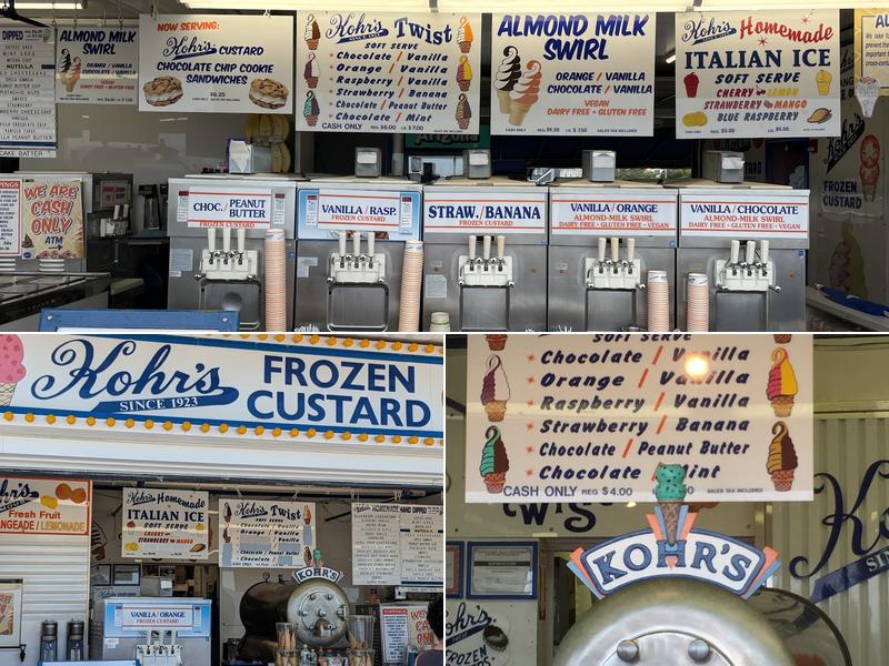 Kohr's Frozen Custard Menu