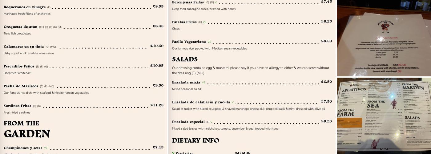 Meson Don Felipe Menu