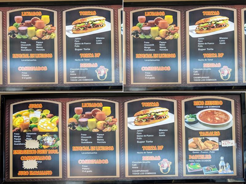 Panaderia Vanessa Menu