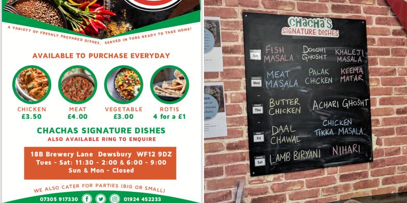 Chachas Curries Menu