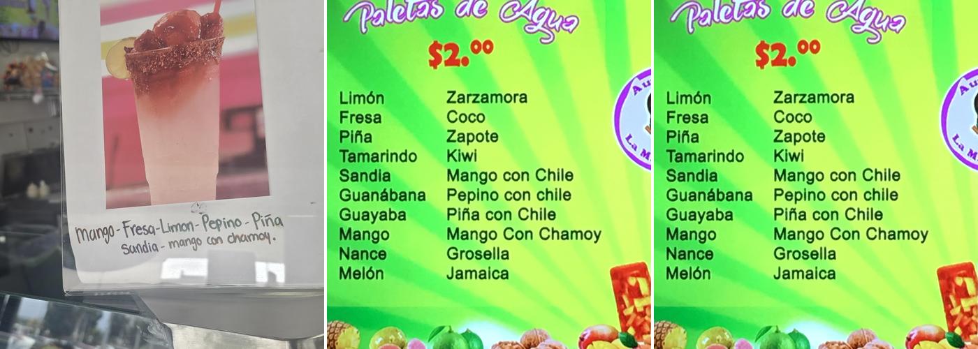 Autentica la Michoacana Menu