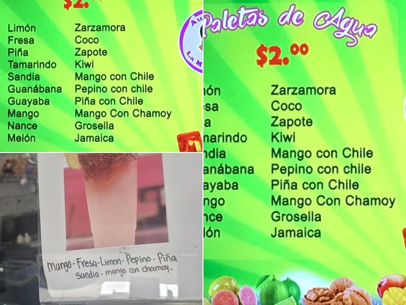 Autentica la Michoacana Menu