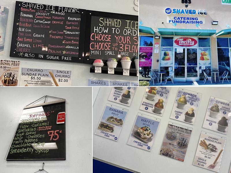 Below Zero Shave Ice Menu