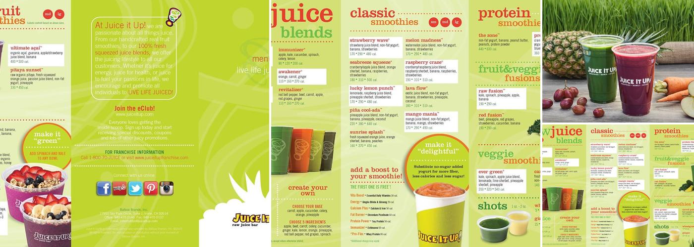 Juice It Up! Menu