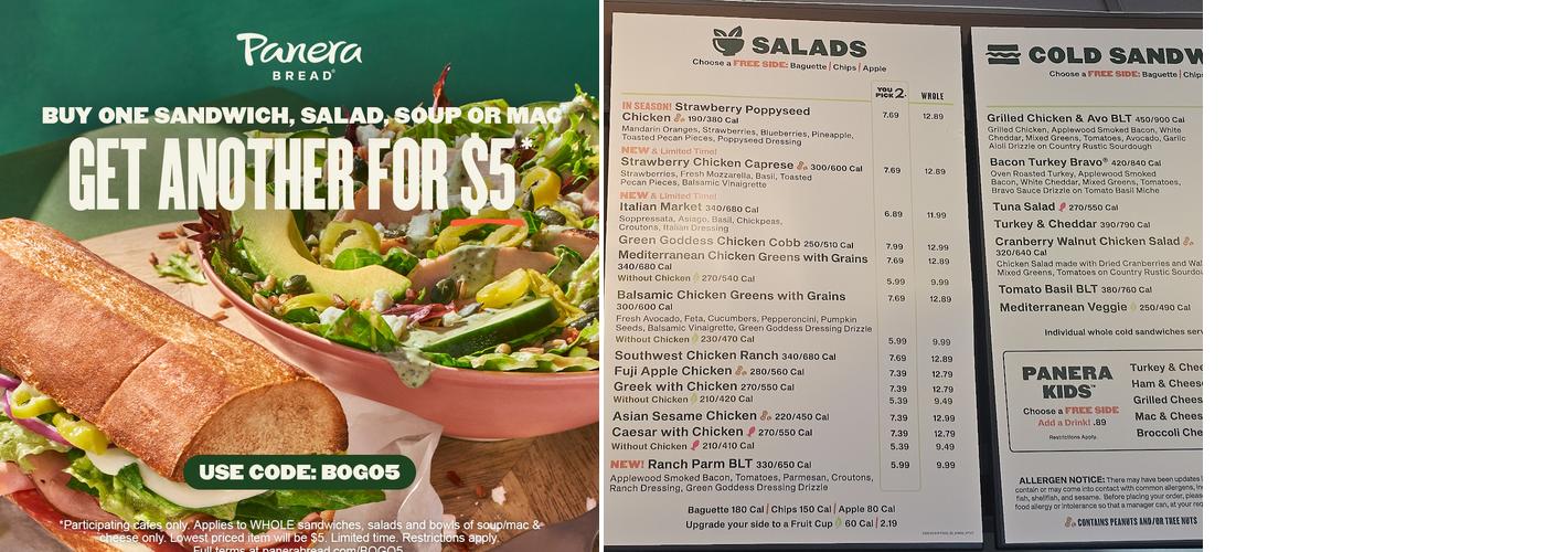 Panera Bread Menu