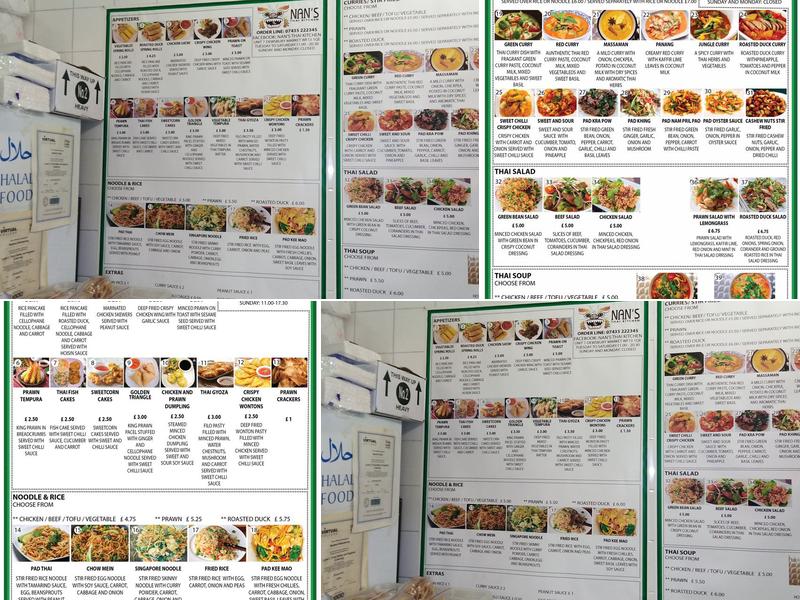 Nan's Thai Kitchen Menu