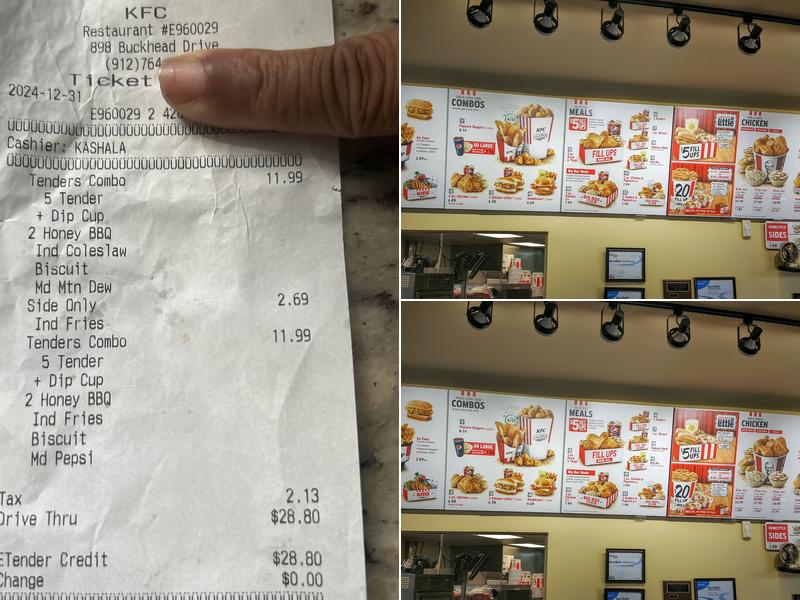 KFC Menu