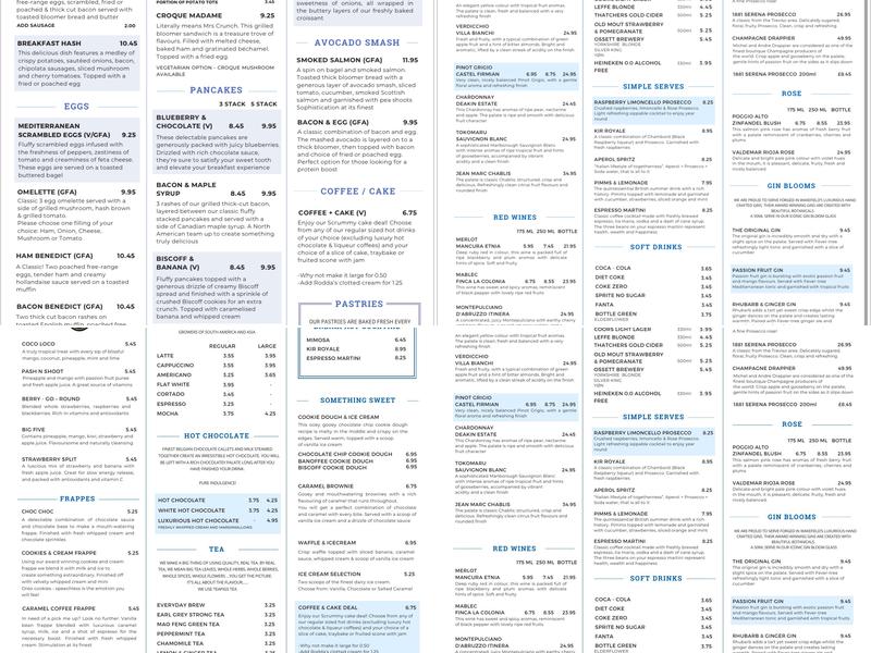 Cafe Vie The Bistro Menu