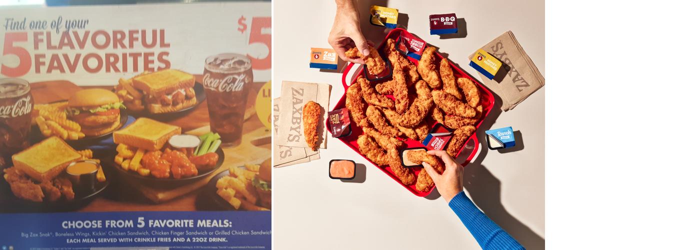 Zaxbys Chicken Fingers & Buffalo Wings Menu