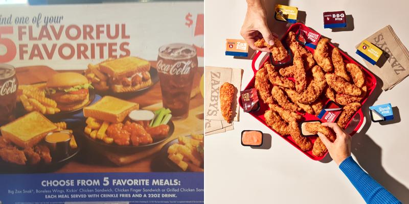 Zaxbys Chicken Fingers & Buffalo Wings Menu