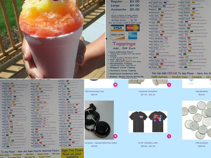 Pelican's Snoballs Menu