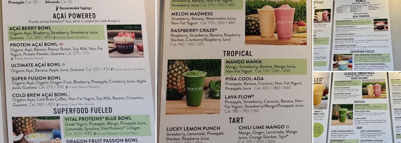 Juice It Up! Menu