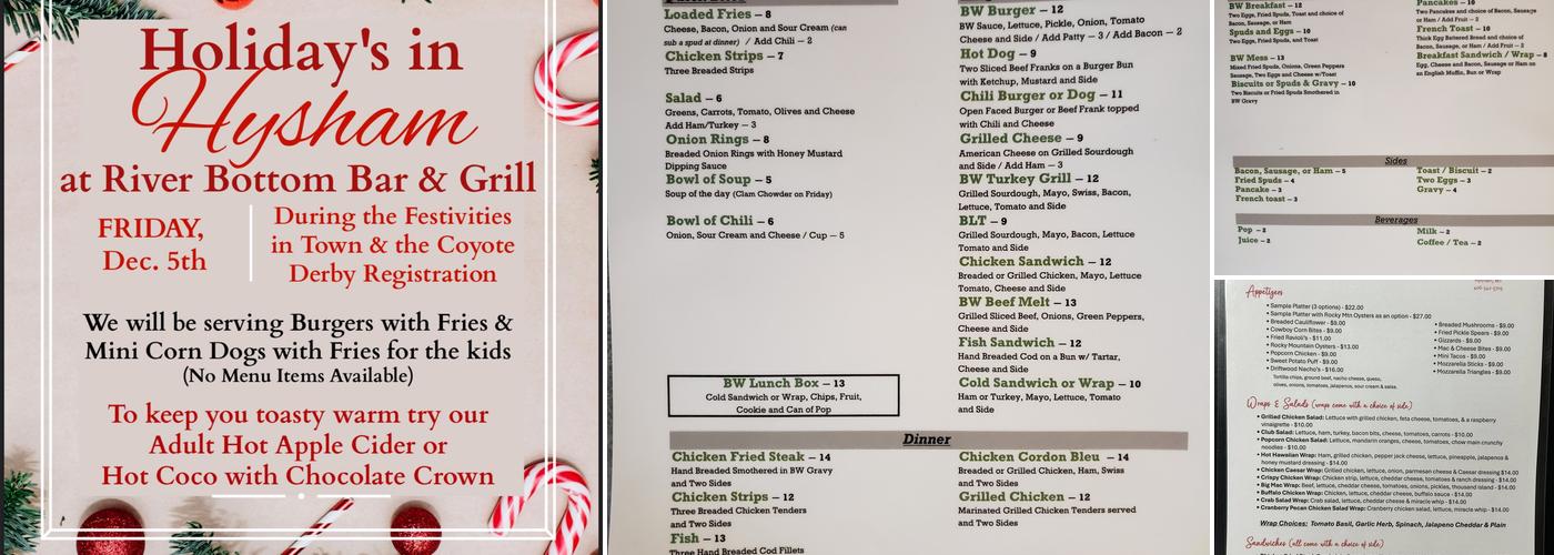 BW Grill and Bar Menu
