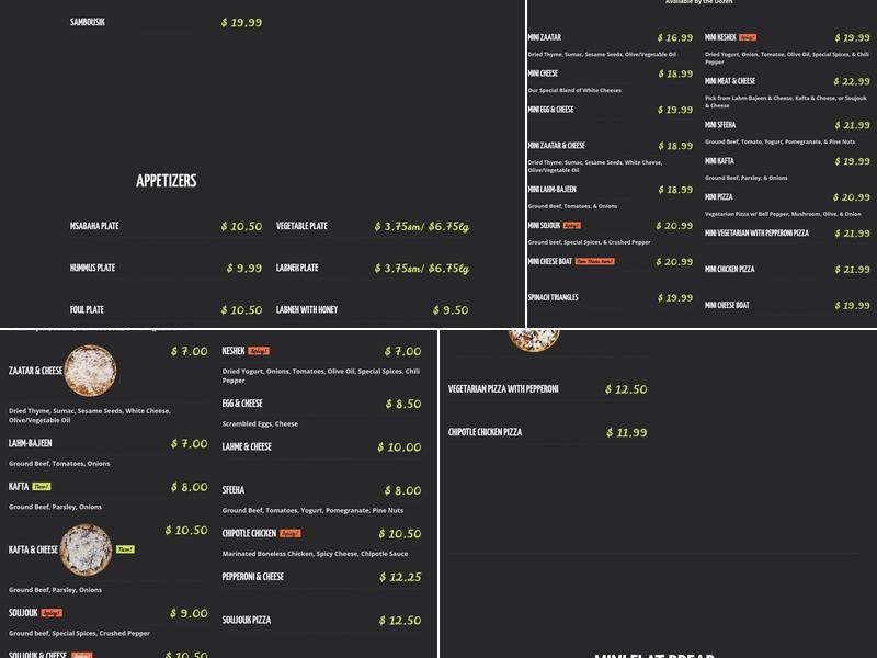 Al Amir Menu