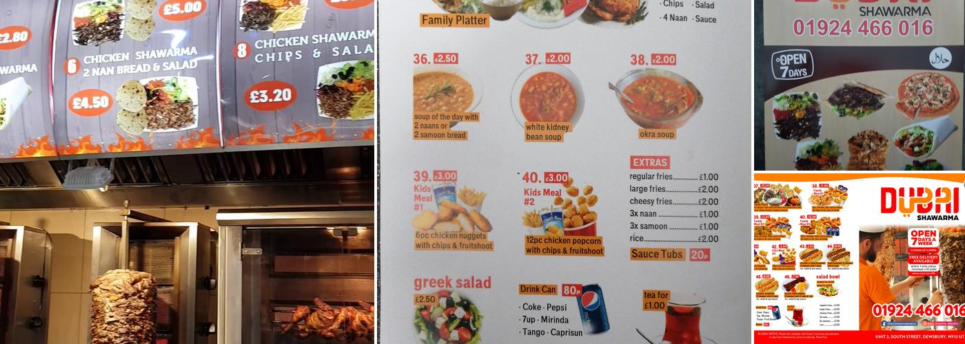 Dubai Shawarma Menu