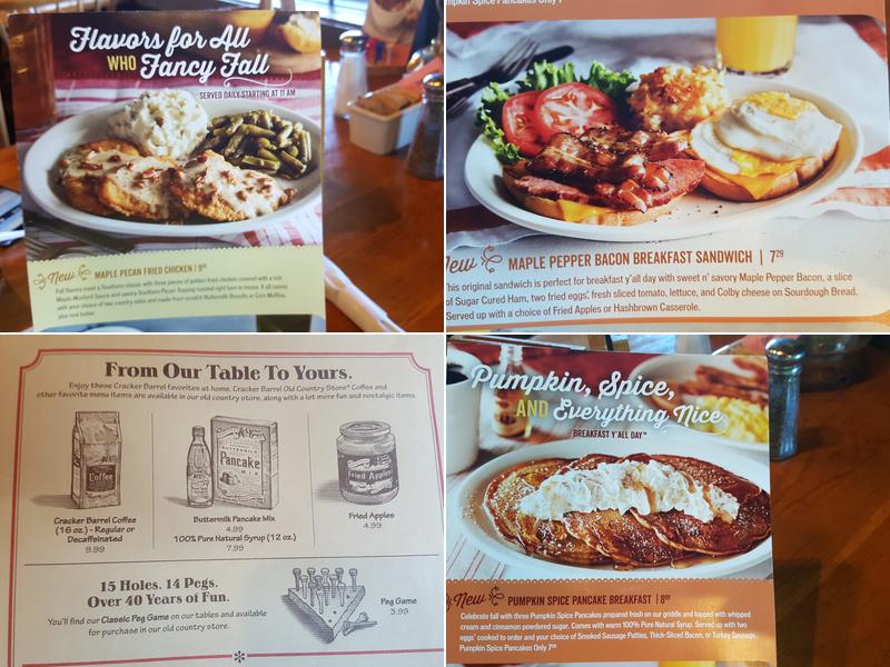 Cracker Barrel Old Country Store Menu