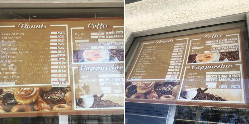 Road Runner Donuts of Upland Menu