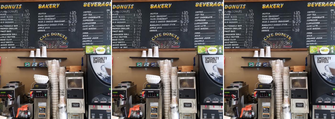 Cafe Donuts Menu