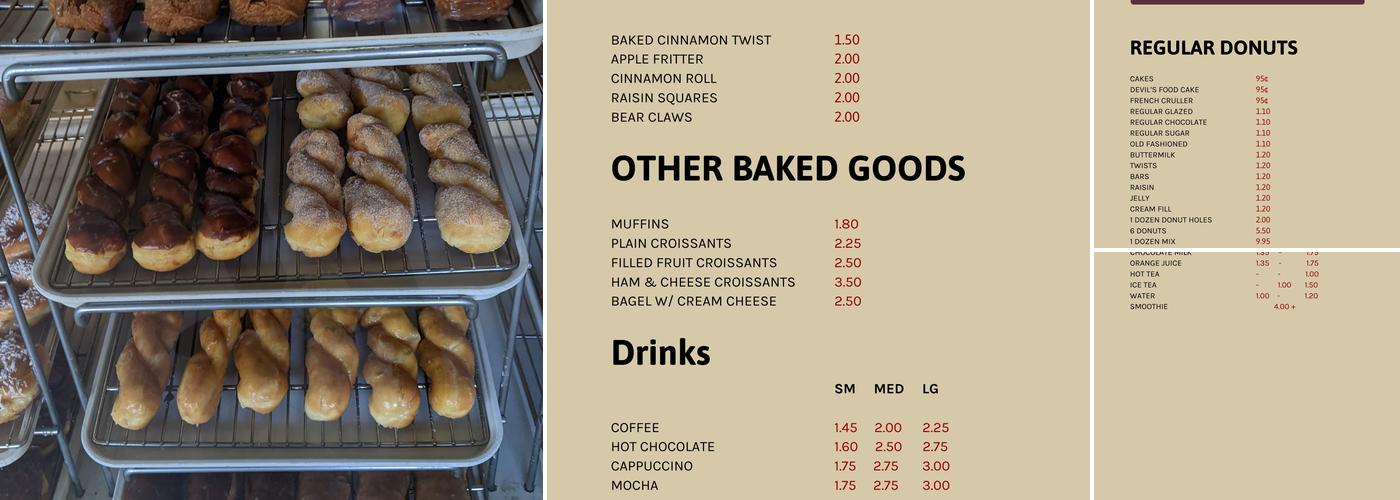 Donut Delite Menu