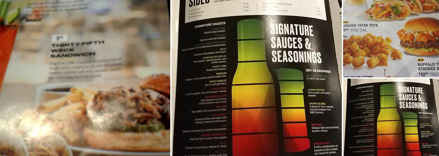 Buffalo Wild Wings Menu