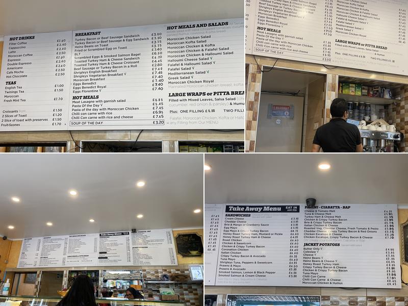 Shrigley's Moroccan Cuisine Menu