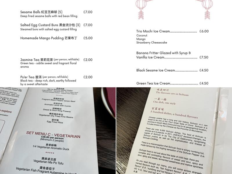 Ma La Sichuan Menu