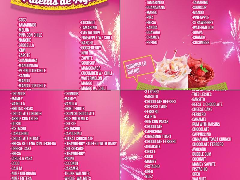 La michoacana Plus (Lancaster) Menu