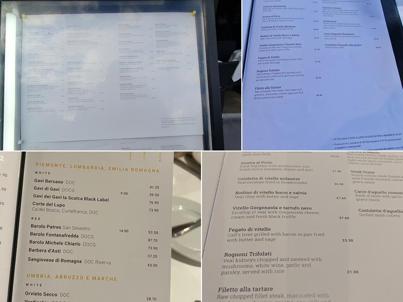 La Barca Ristorante Menu