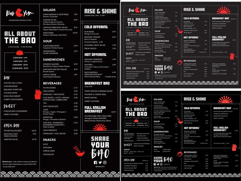 Bao Yum Menu