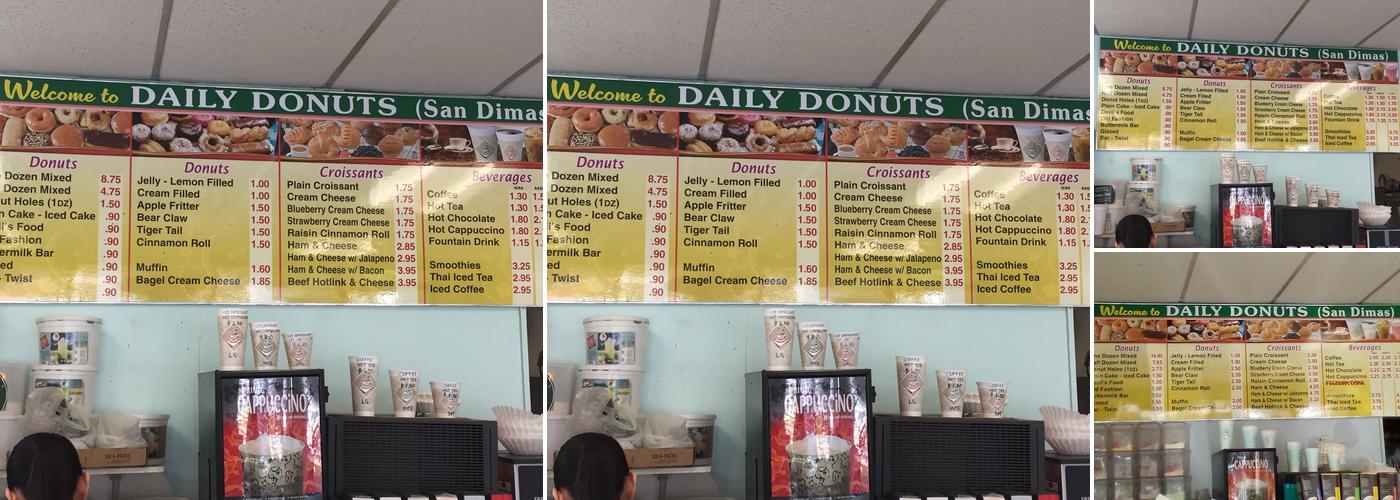 Daily Donuts Menu
