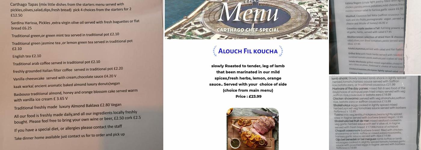 Carthago Restaurant Menu