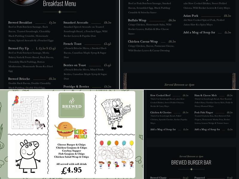 Brewed Bistro Menu