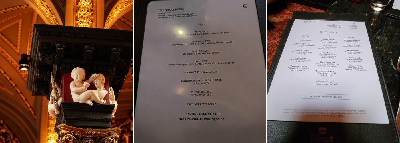 The Great Room Restaurant, Belfast Menu