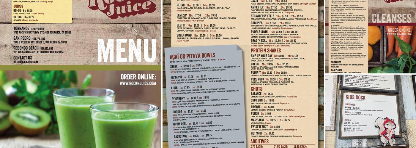 Rock’n Juice - San Pedro Menu