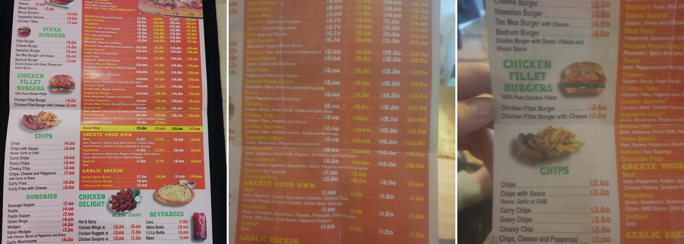 Bodrum Kebab & Pizza House Menu