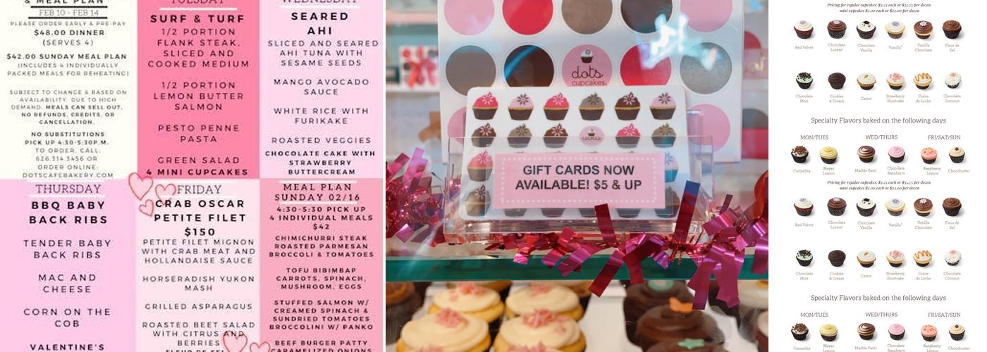 Dots Cupcakes Menu