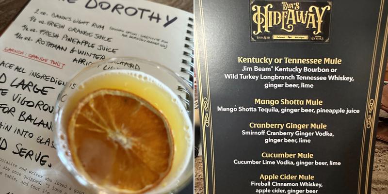 Eva’s Hideaway Menu