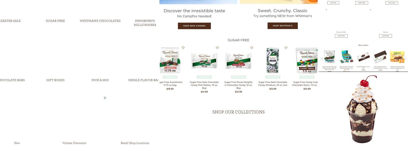 Russell Stover Chocolates Menu