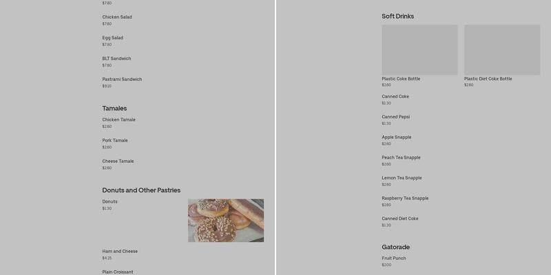 Donuts & Deli Shop Menu