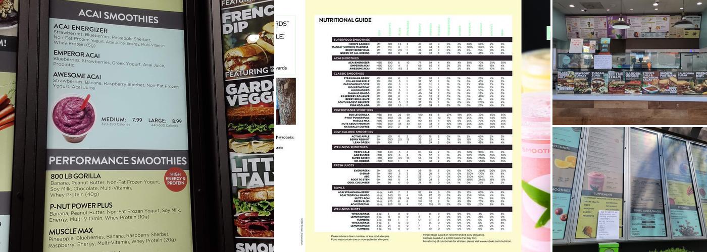 Robeks Fresh Juices & Smoothies Menu