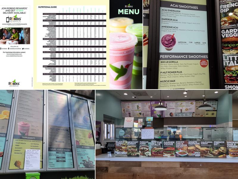 Robeks Fresh Juices & Smoothies Menu