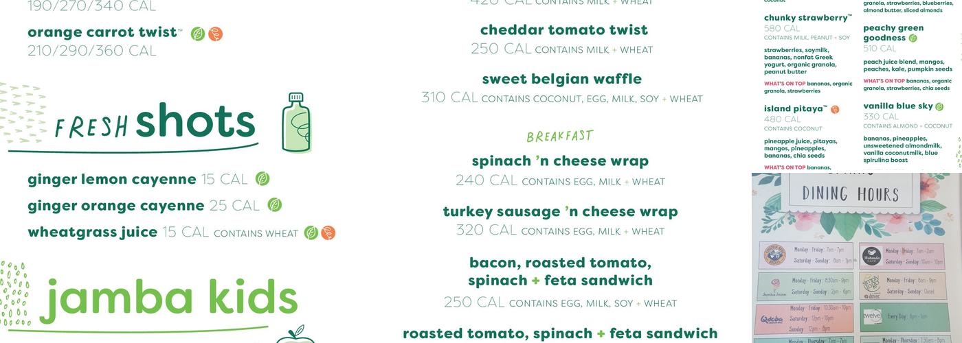 Jamba Juice Menu