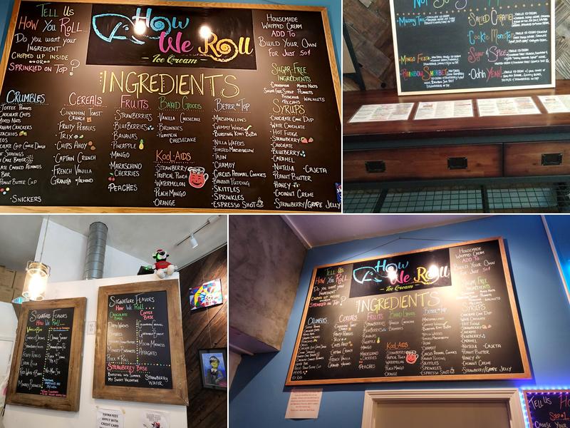 How We Roll Ice Cream Menu